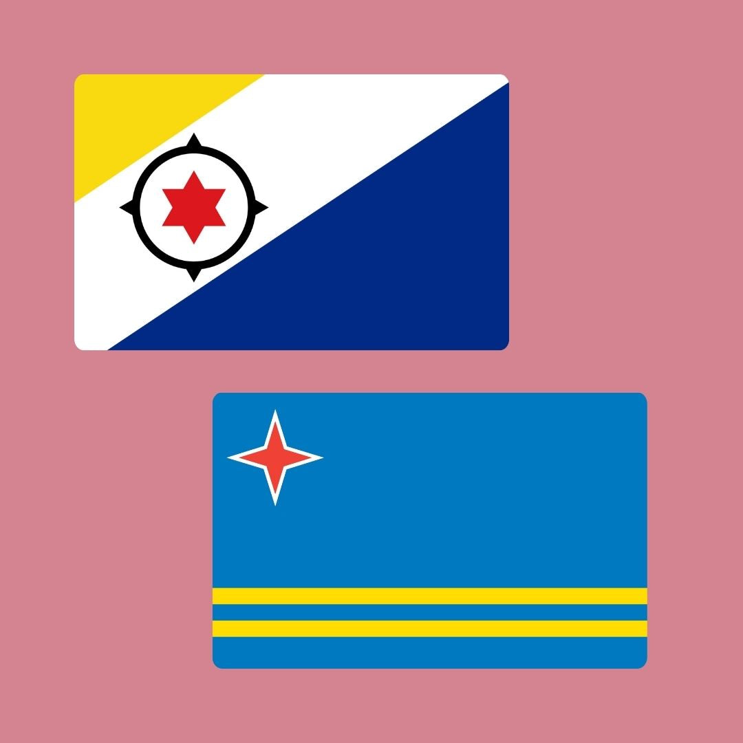 Flags Aruba and Bonaire