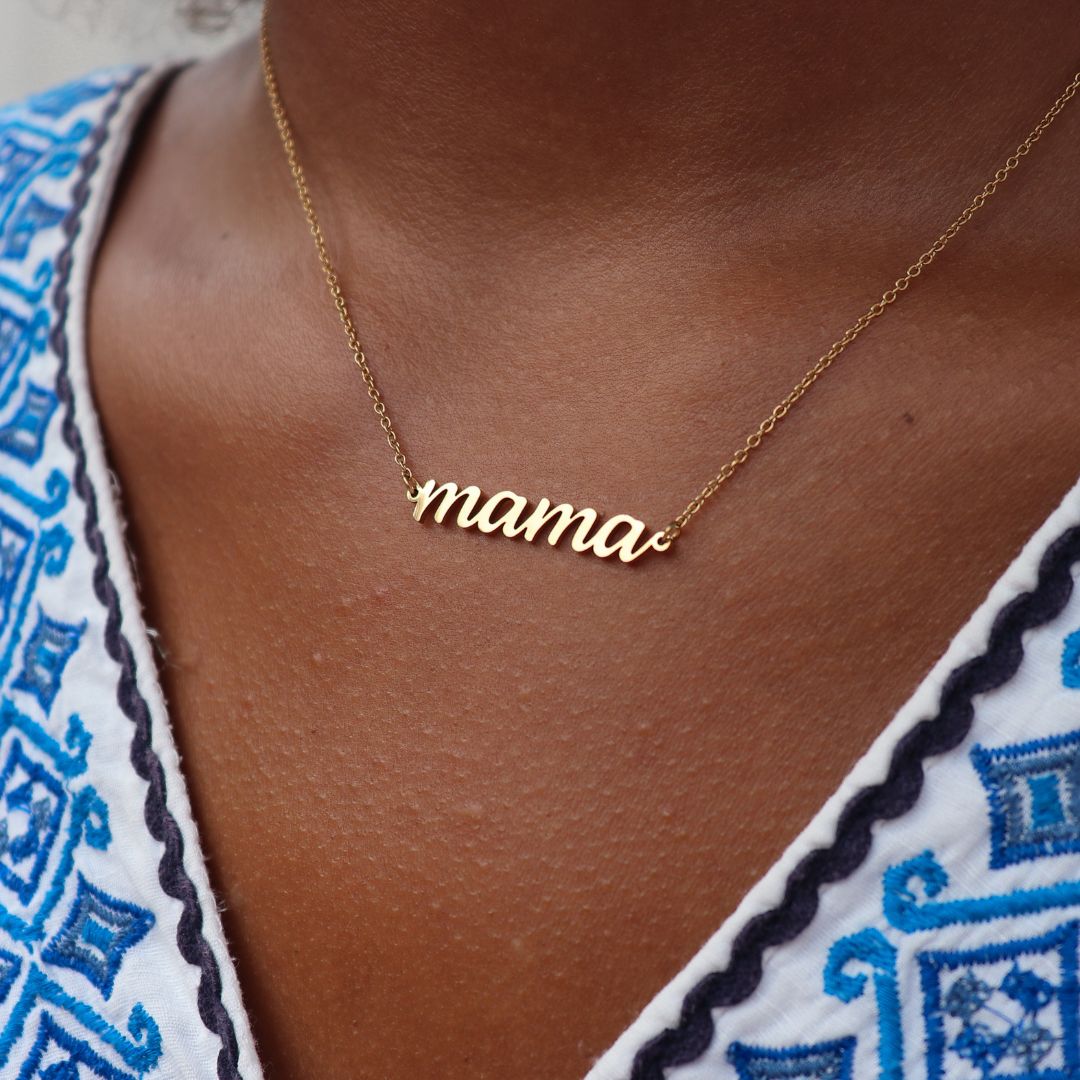 Necklace short mama elegant  -  gold & silver