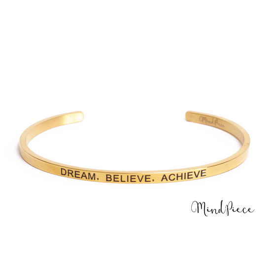 Bracelet | dream, believe, achieve (1 pcs) - gold, silver & rose