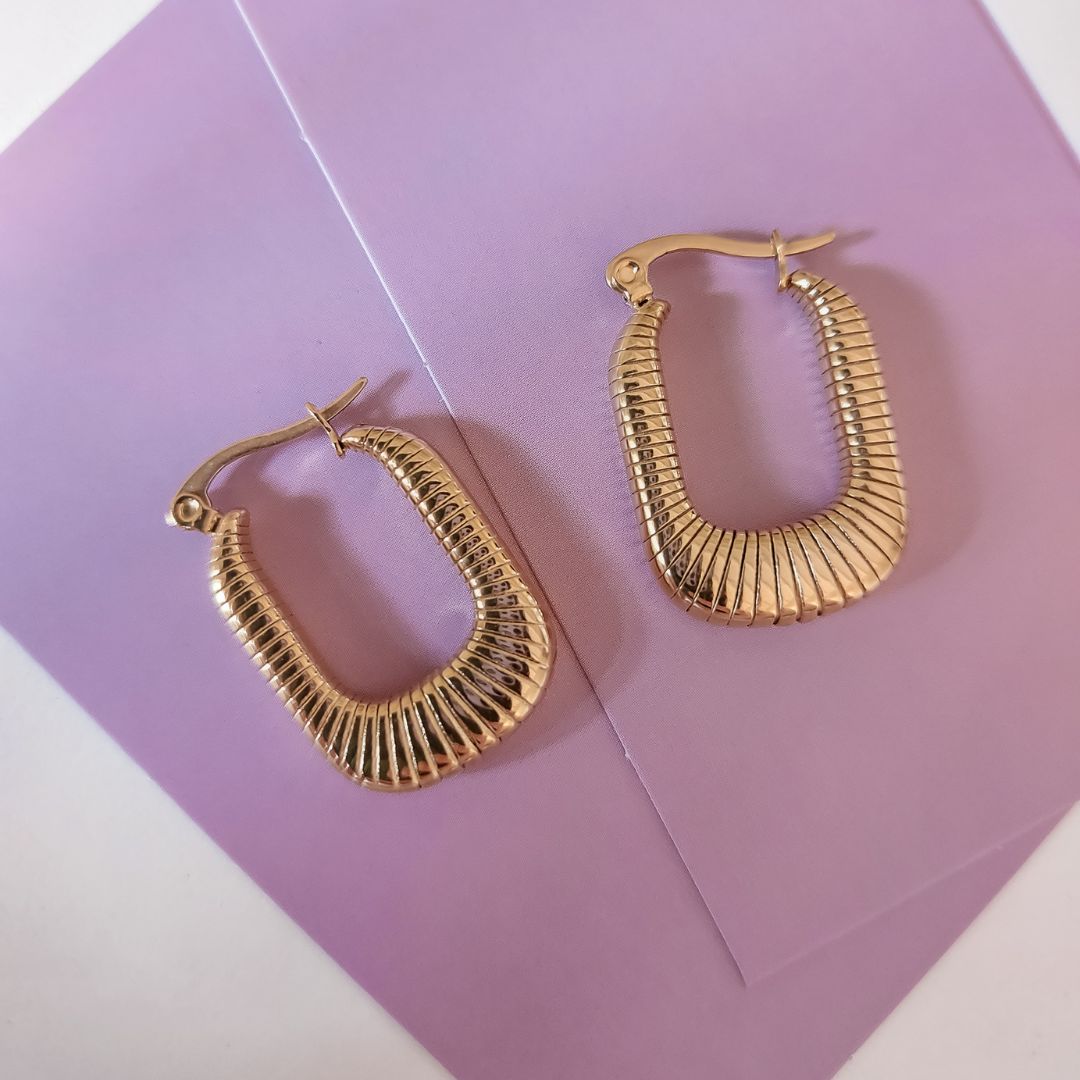 Earrings sunny | 23 mm - gold