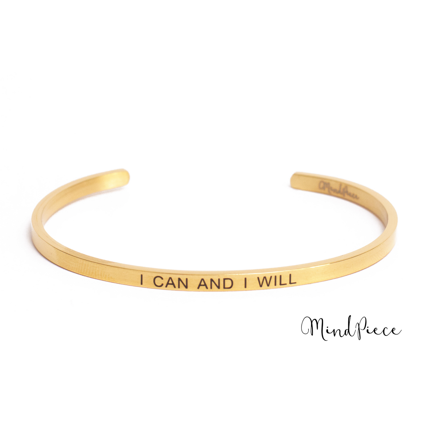 Bracelet quote |  I can and I will (1 pcs) - gold, silver & rose