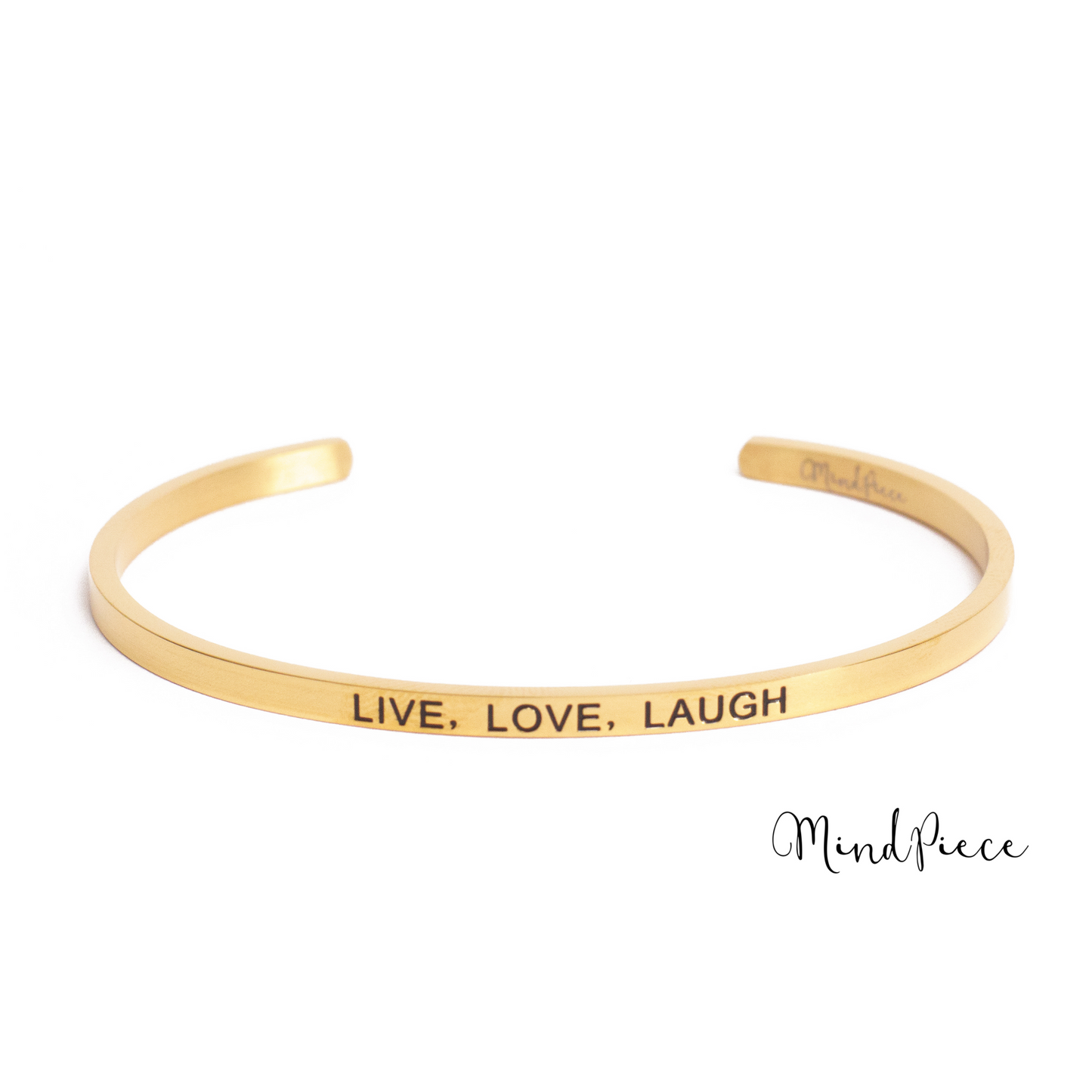 Bracelet quote  | live, love, laugh (1 pcs) - gold, silver, rose