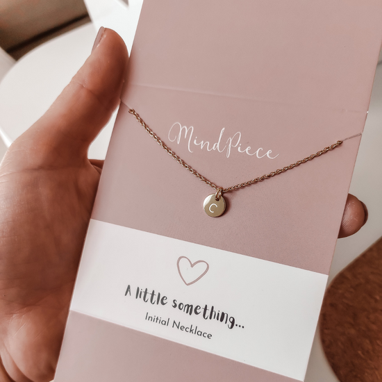 Necklace initial mini disc | A to Z - gold, silver & rose