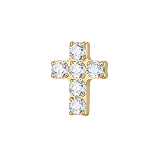 Ear Piercing Cruz -  titanium | gold