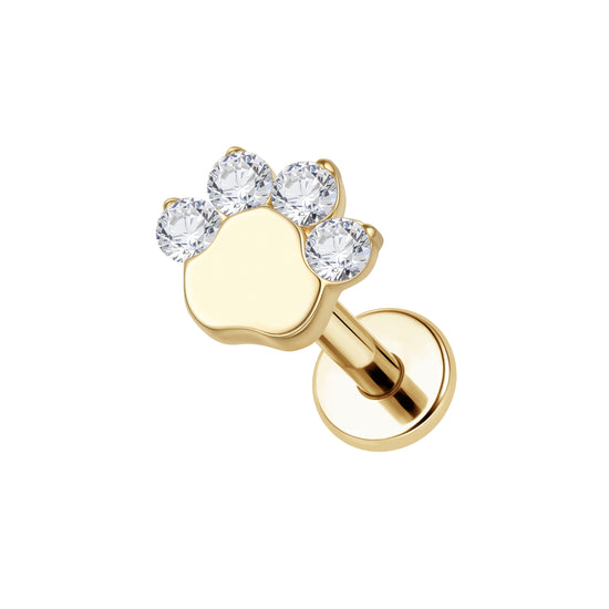 Ear Piercing Paw -  titanium | gold