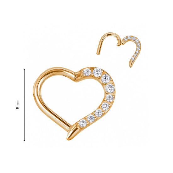 Clicker Piercing Amour -  titanium | gold