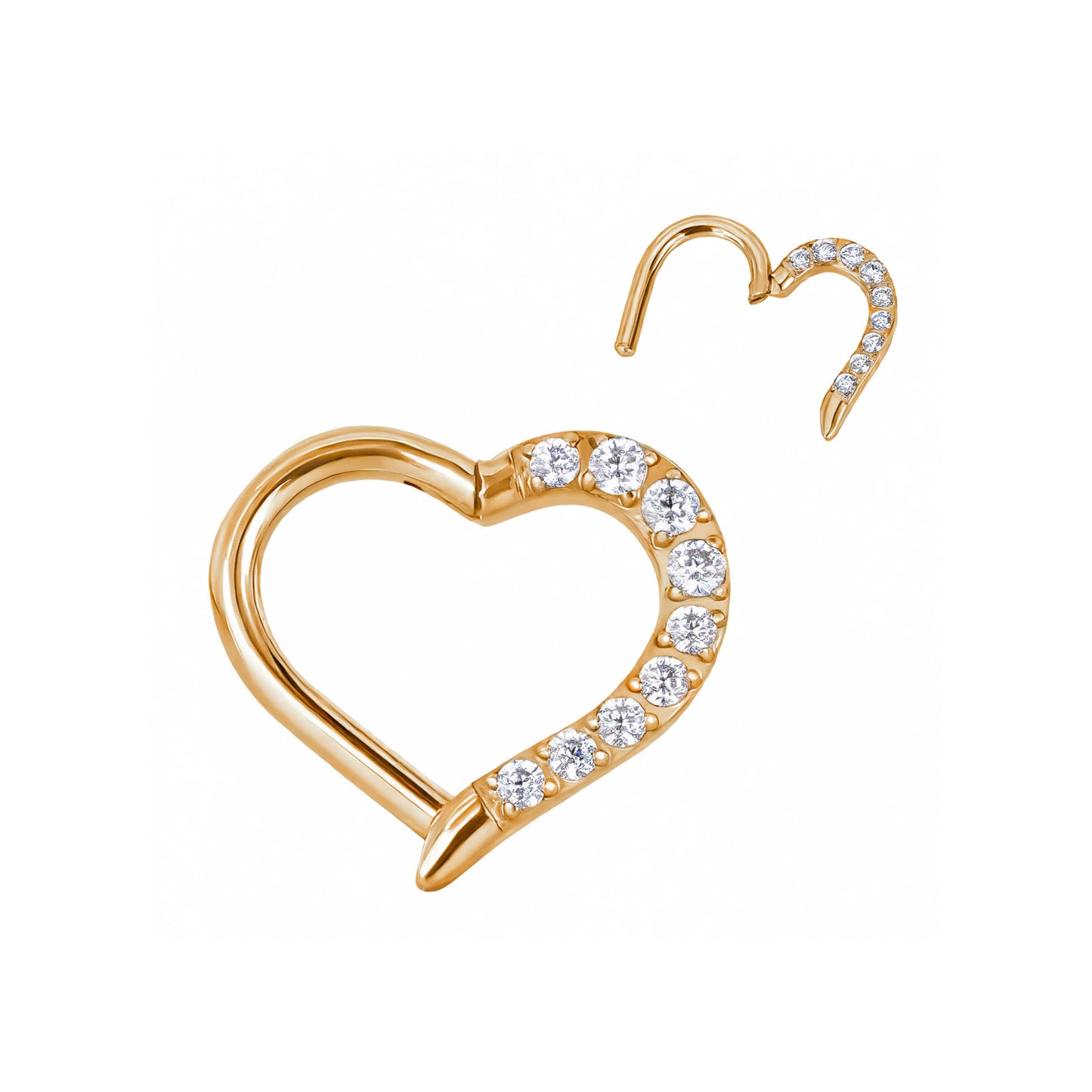 Clicker Piercing Amour -  titanium | gold