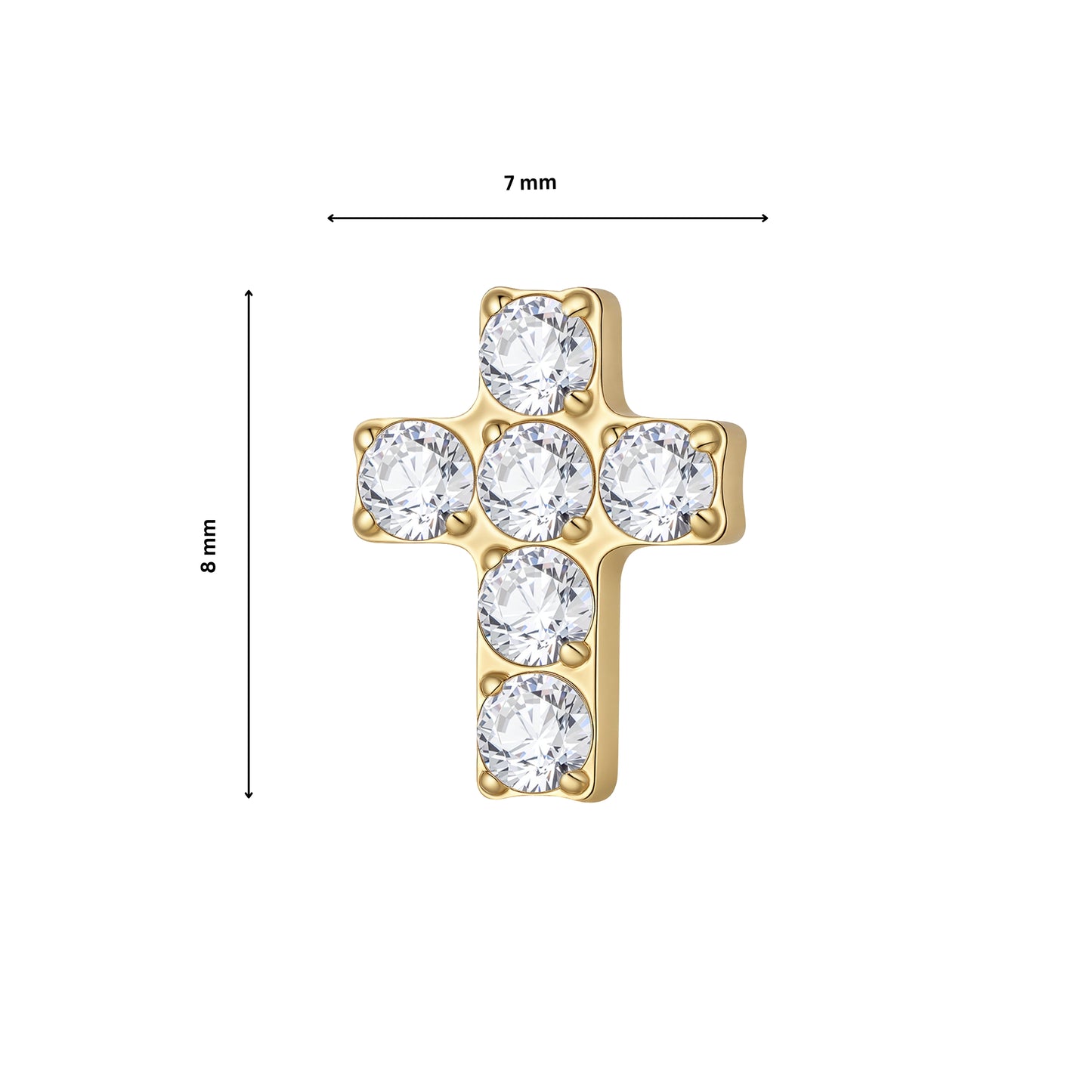 Ear Piercing Cruz -  titanium | gold