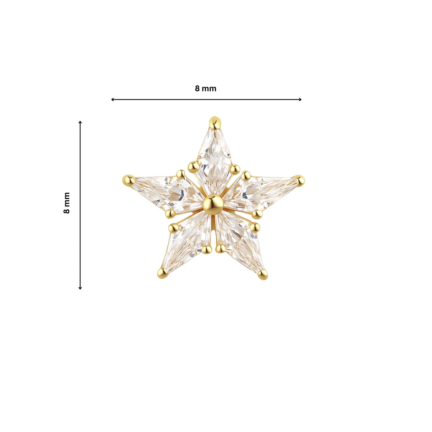Ear Piercing Star -  titanium | gold