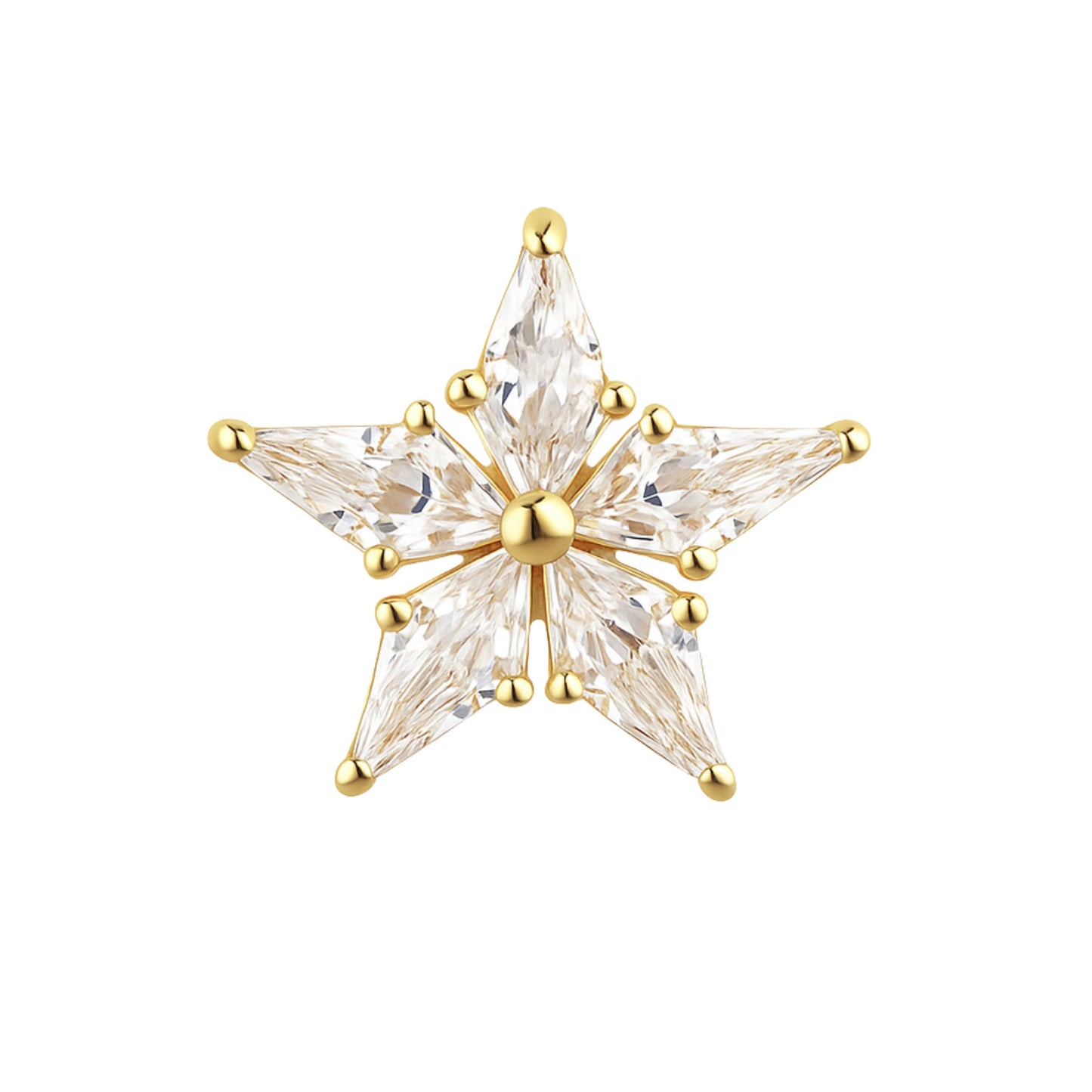 Ear Piercing Star -  titanium | gold