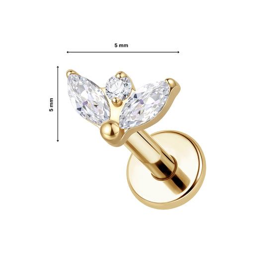 Ear Piercing Thalia -  titanium | gold