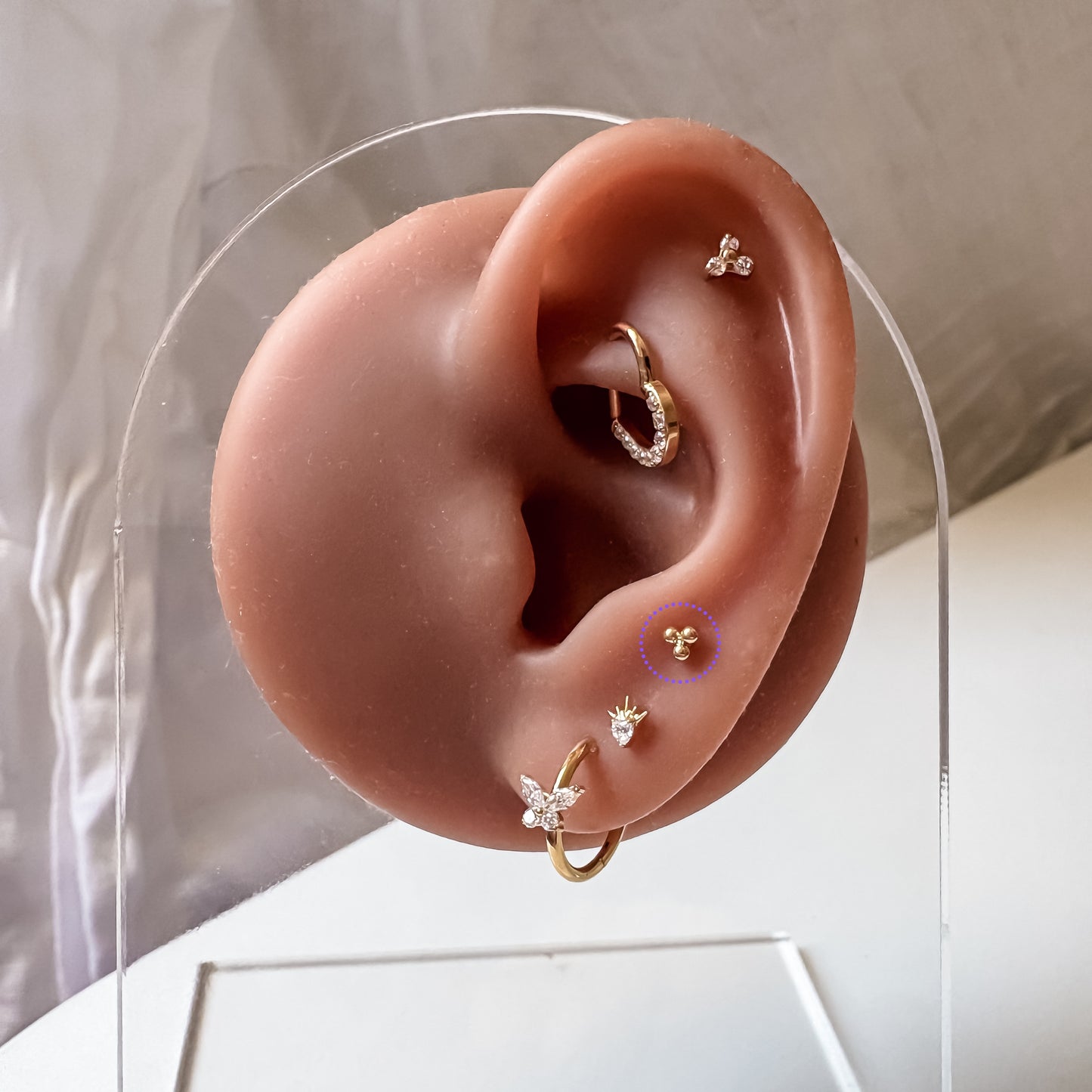 Ear Piercing Vera -  titanium | gold