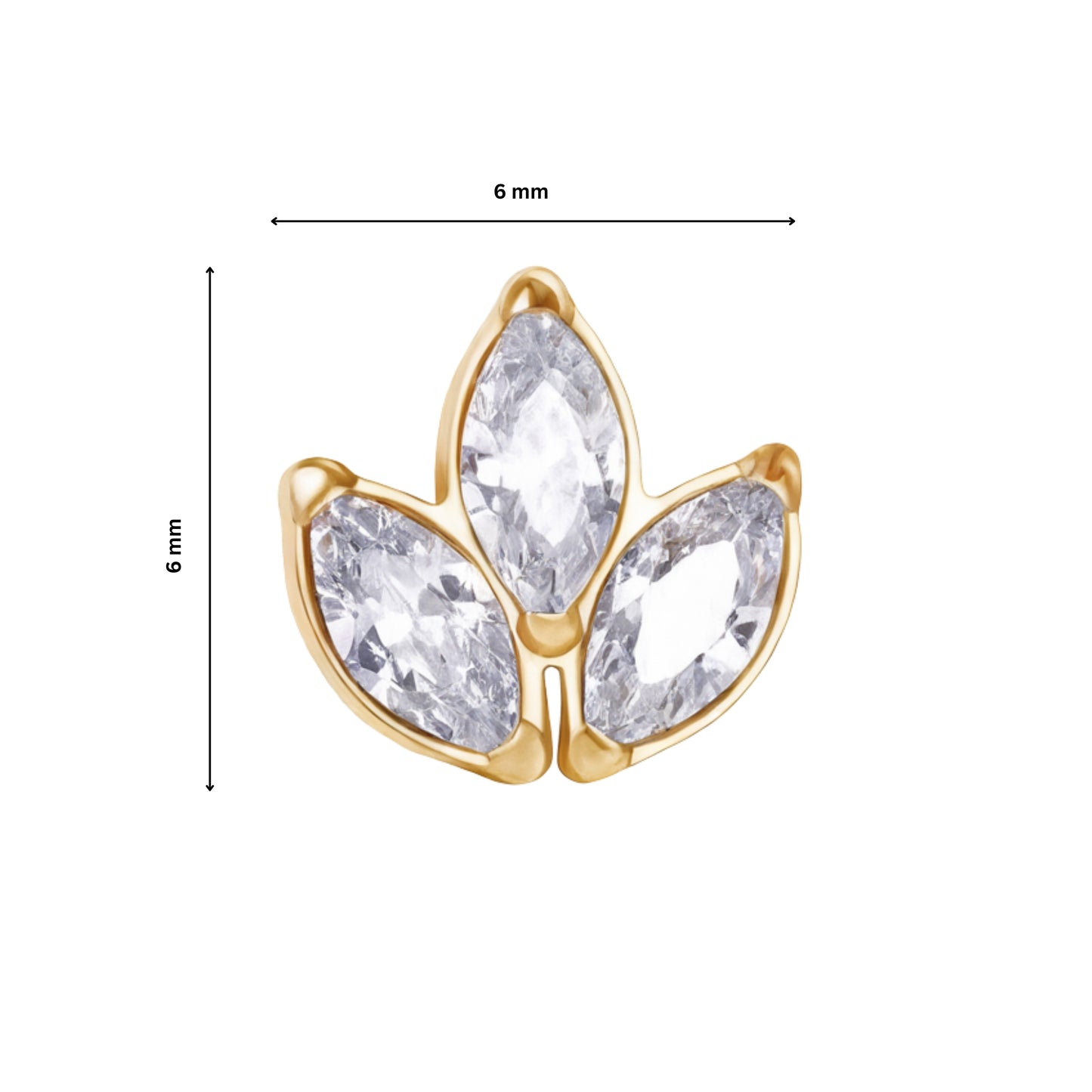Ear Piercing Blossom -  titanium | gold
