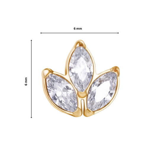 Ear Piercing Blossom -  titanium | gold