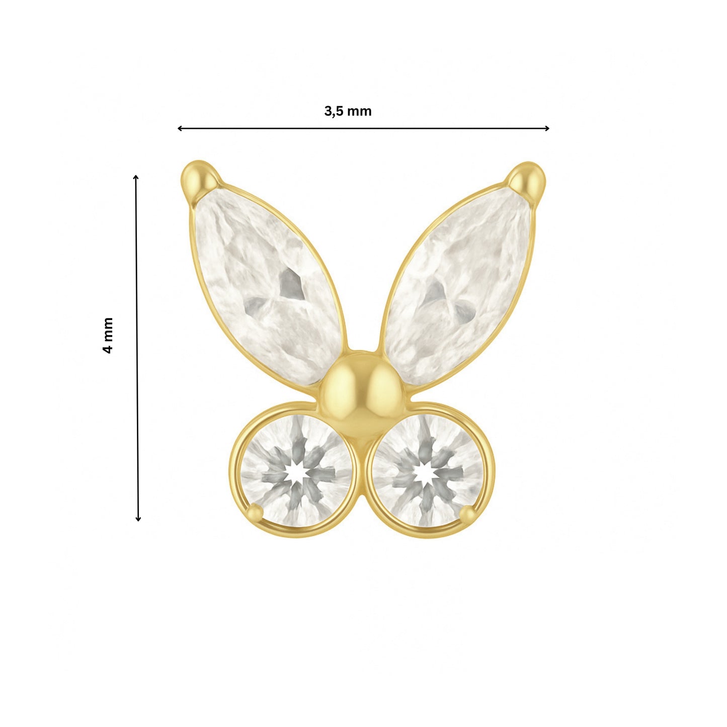 Ear Piercing Mariposa -  titanium | gold