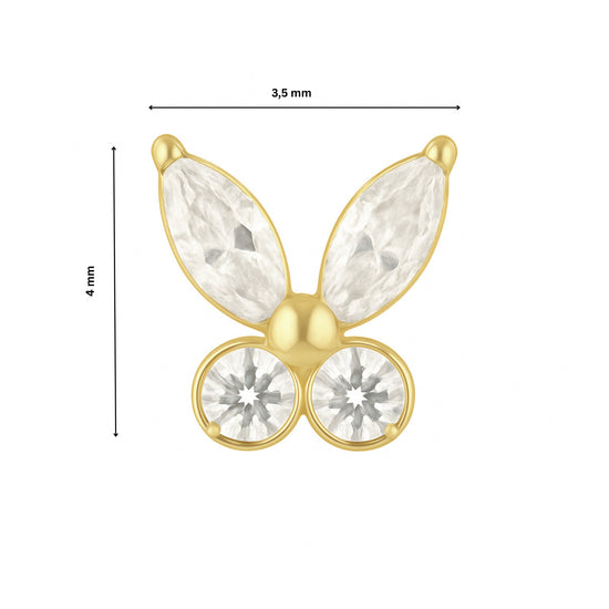 Ear Piercing Mariposa -  titanium | gold