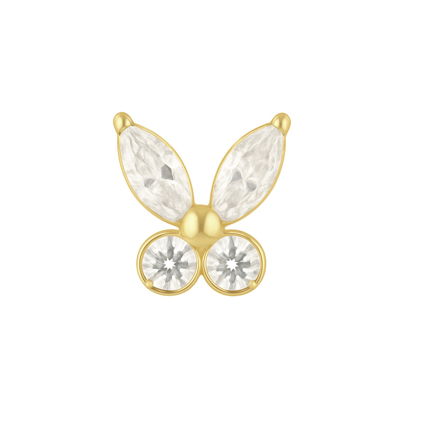 Ear Piercing Mariposa -  titanium | gold