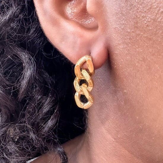 Earrings Cuban Chain - gold