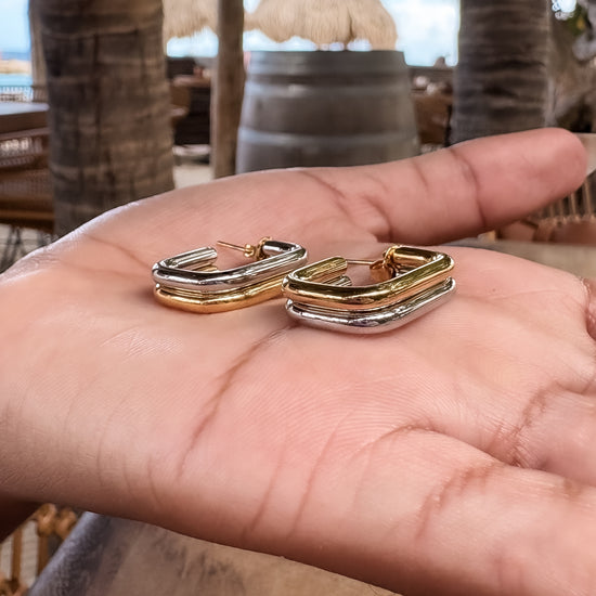 Earring duo hoop - 25 mm