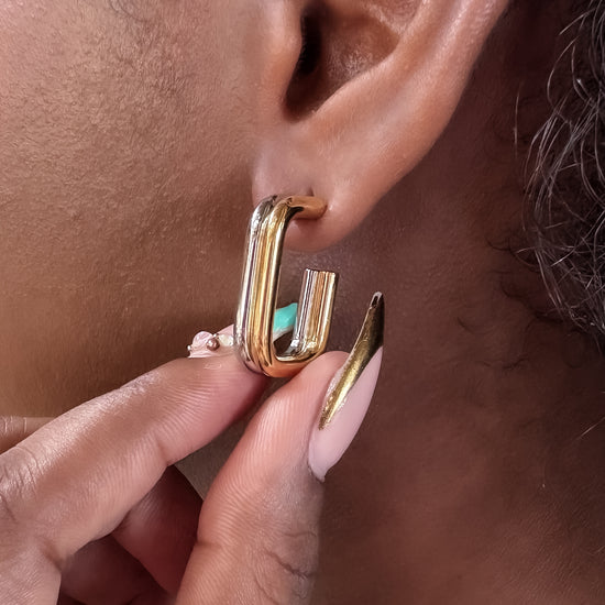 Earring duo hoop - 25 mm