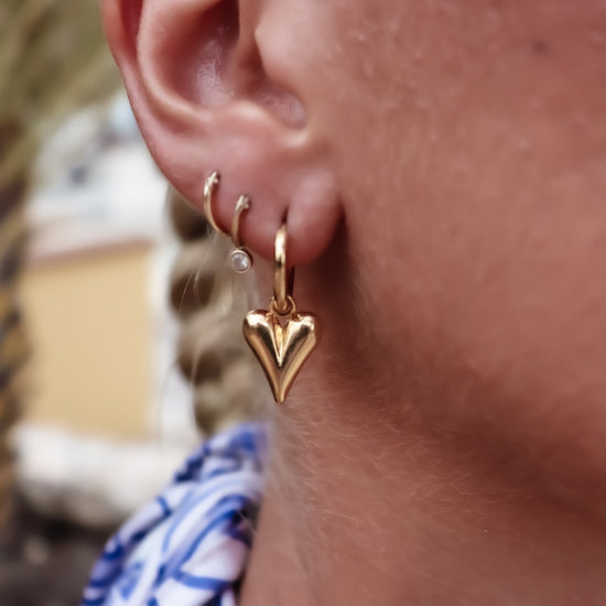 Earring heart bold - gold