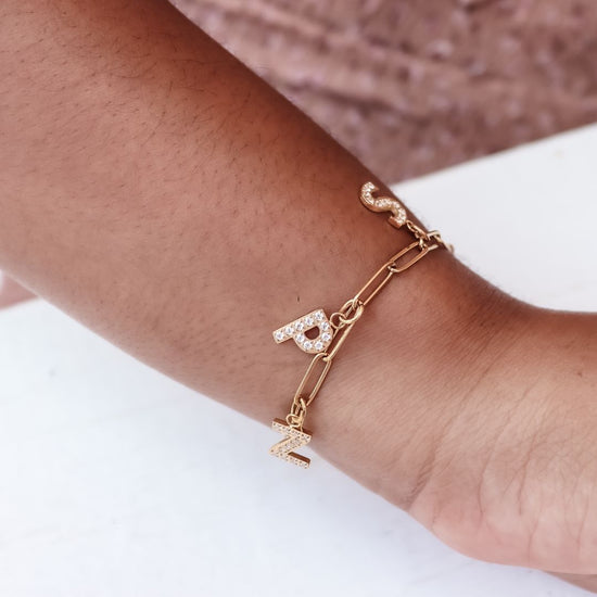 14k Floating Diamond Initial Bracelet — SISTERS AND THEIR MISTERS