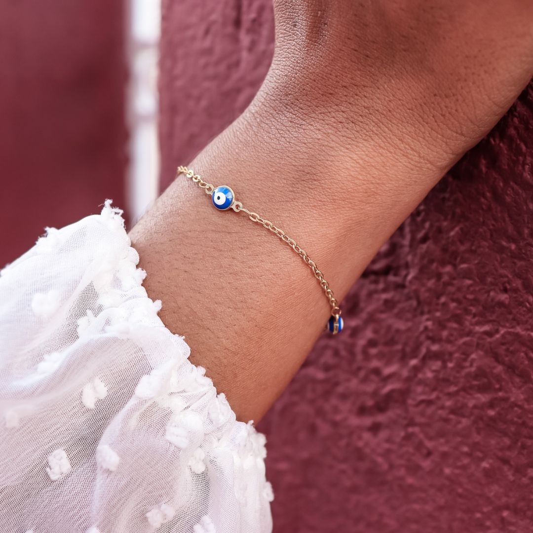 Bracelet evil eye - gold & silver