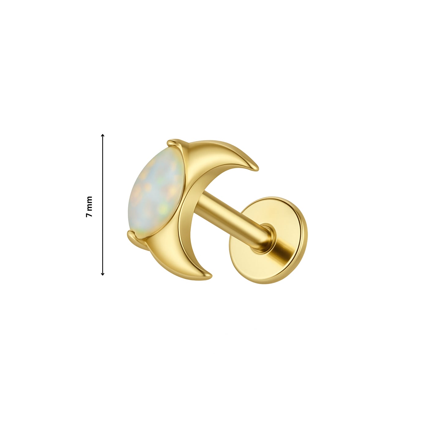 Ear Piercing Lunar -  titanium | gold