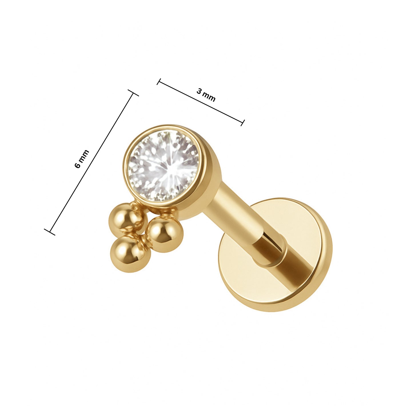 Ear Piercing Celia -  titanium | gold