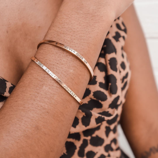 Bracelet inspirational quotes (1 pcs) - rose | different texts