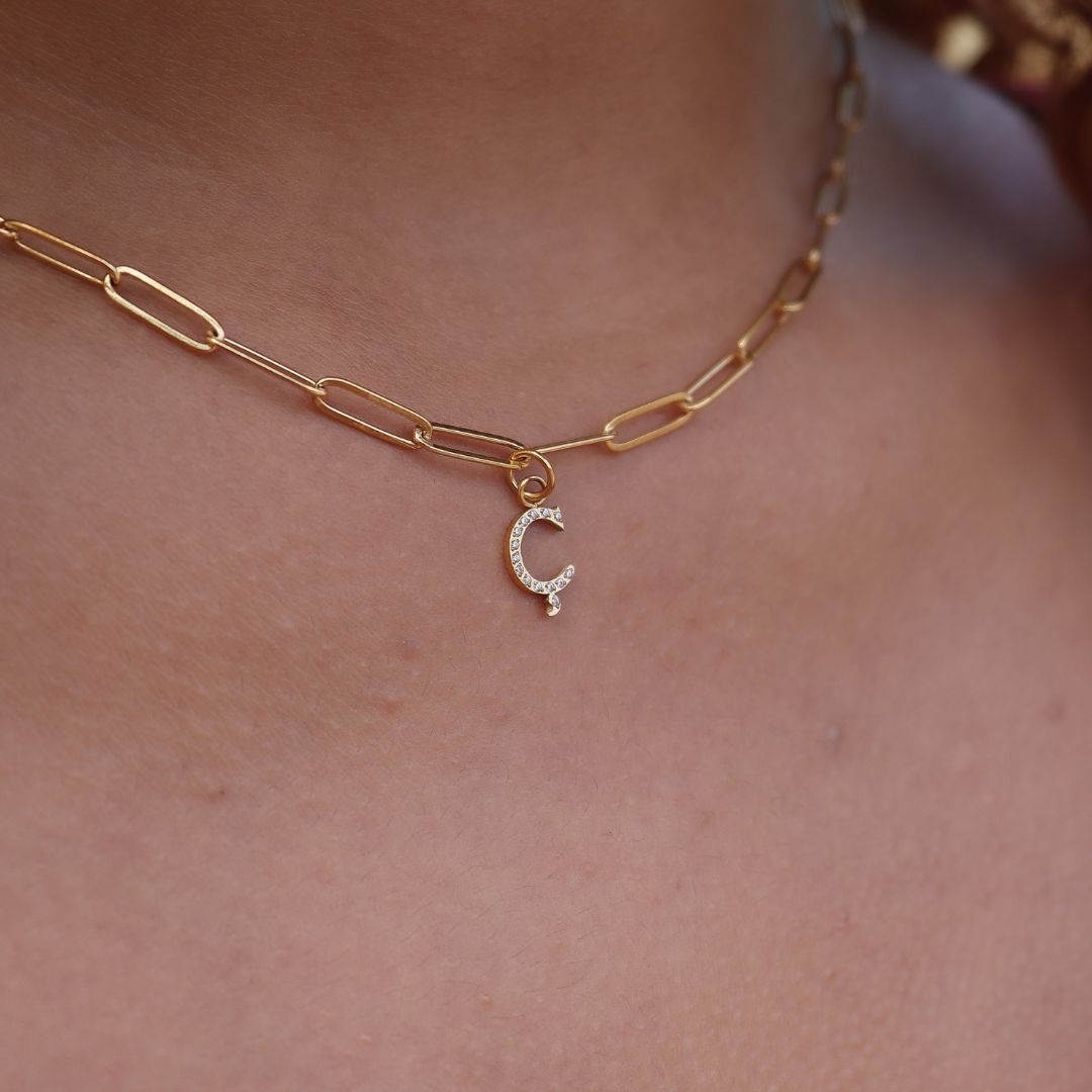 Necklace Ç of Curaçao - gold & silver