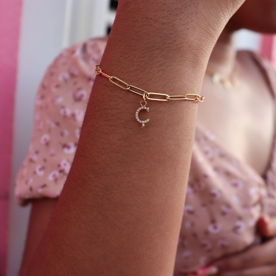 Bracelet Ç of Curaçao - gold & silver