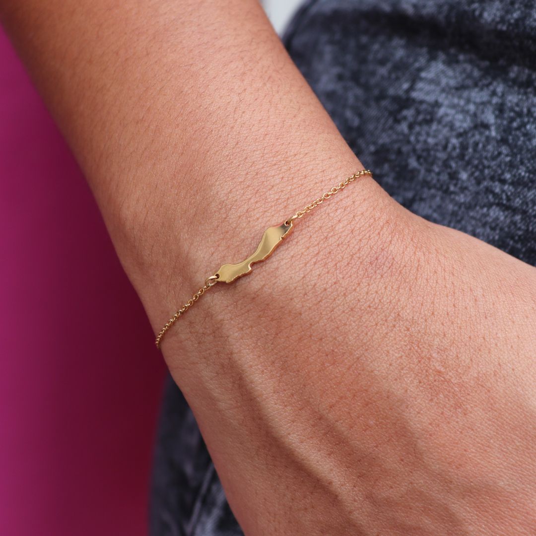 Bracelet Curaçao island shape - gold & silver