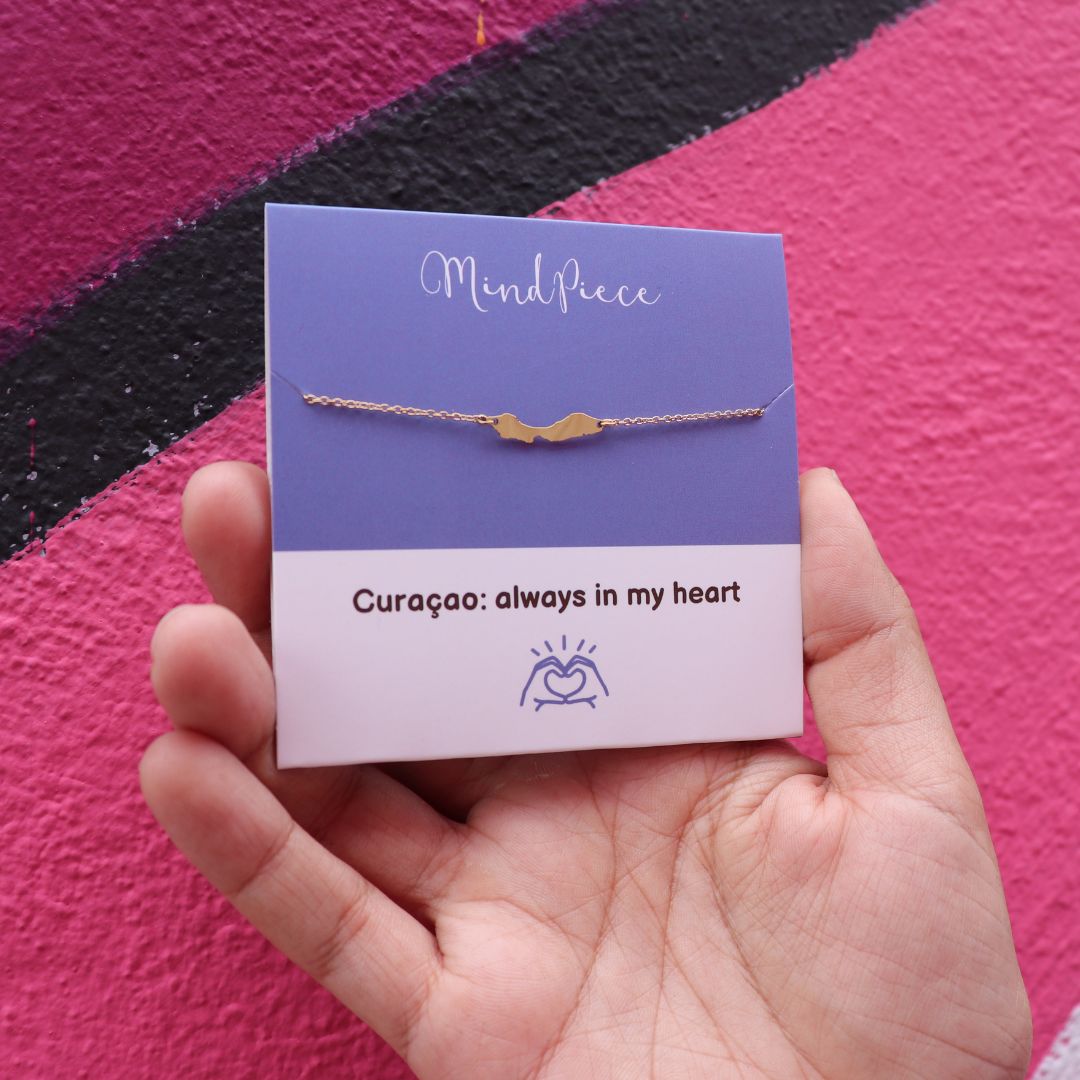 Bracelet Curaçao island shape - gold & silver