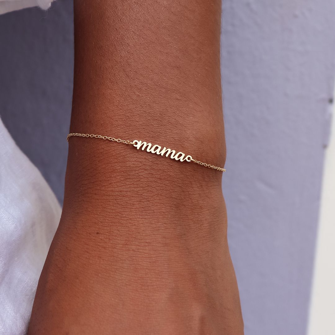 Bracelet mama elegant | 'mini' letters -  gold & silver