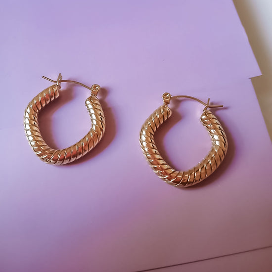 Earring Hoops Shaped - 22 mm| gold