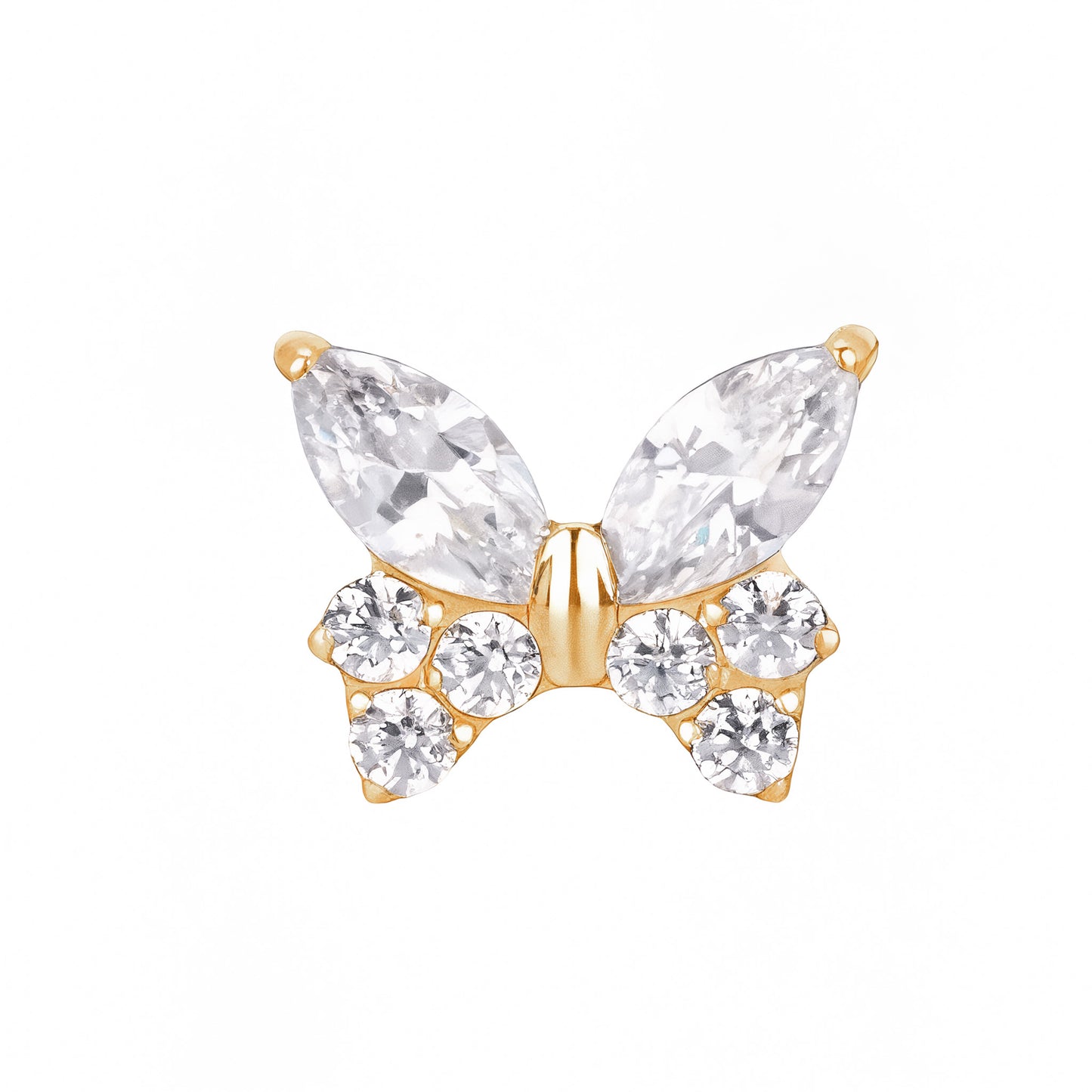 Ear Piercing Butterfly -  titanium | gold
