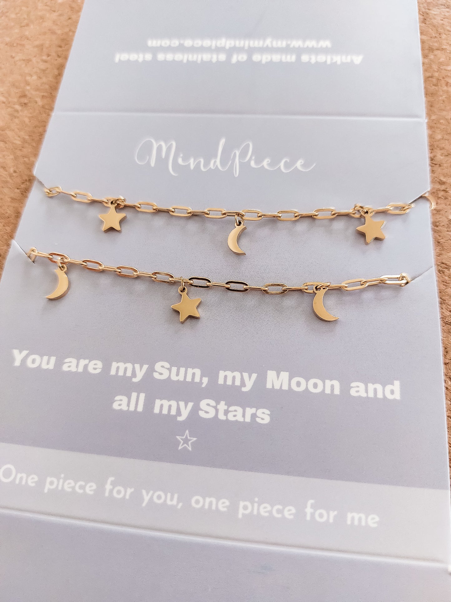 Anklet Moon 2 pcs - You are all my stars | Gold & Silver