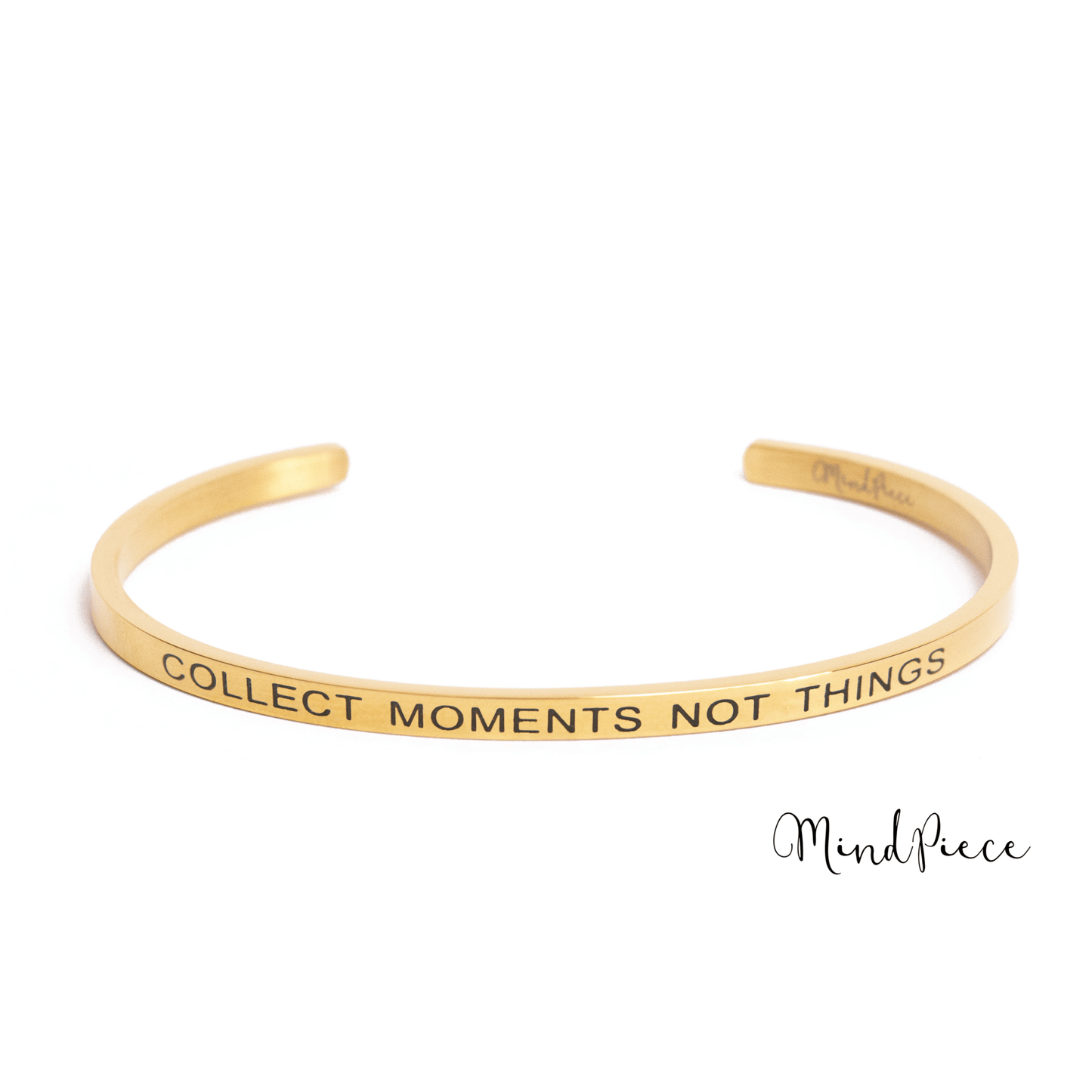 Load image into Gallery viewer, Quote Bracelet - Collect moments not things | silver + rose (1 pcs)

