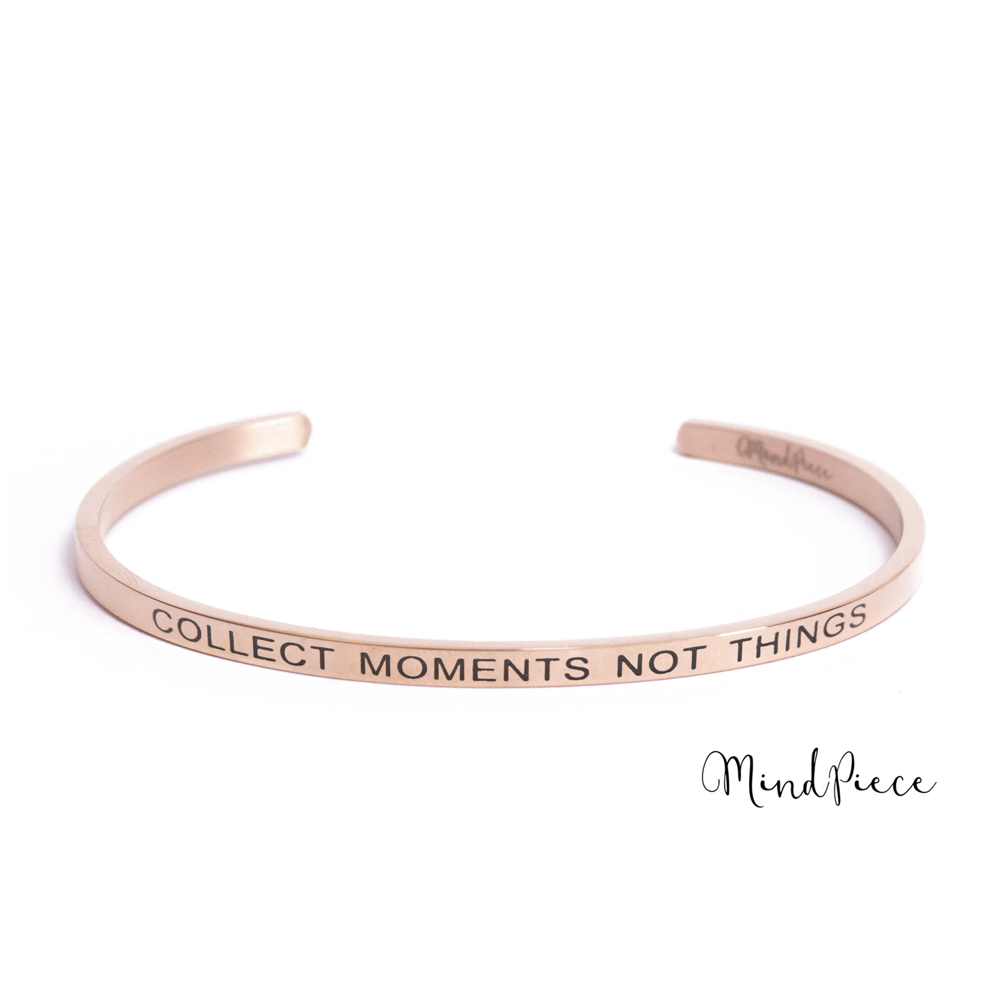 Quote Bracelet - Collect moments not things | silver + rose (1 pcs)