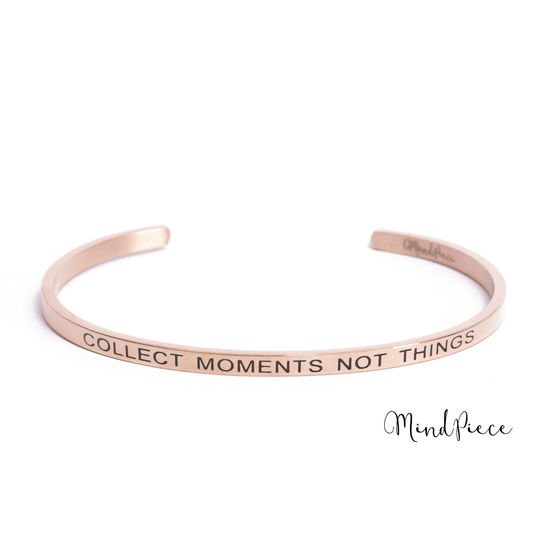 Quote Bracelet - Collect moments not things | silver + rose (1 pcs)