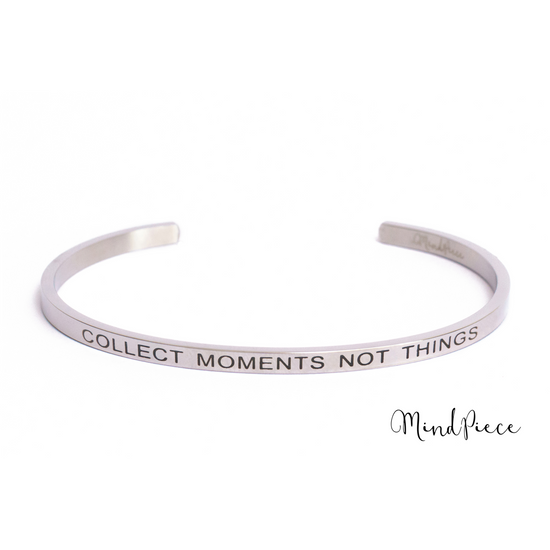 Quote Bracelet - Collect moments not things | silver + rose (1 pcs)