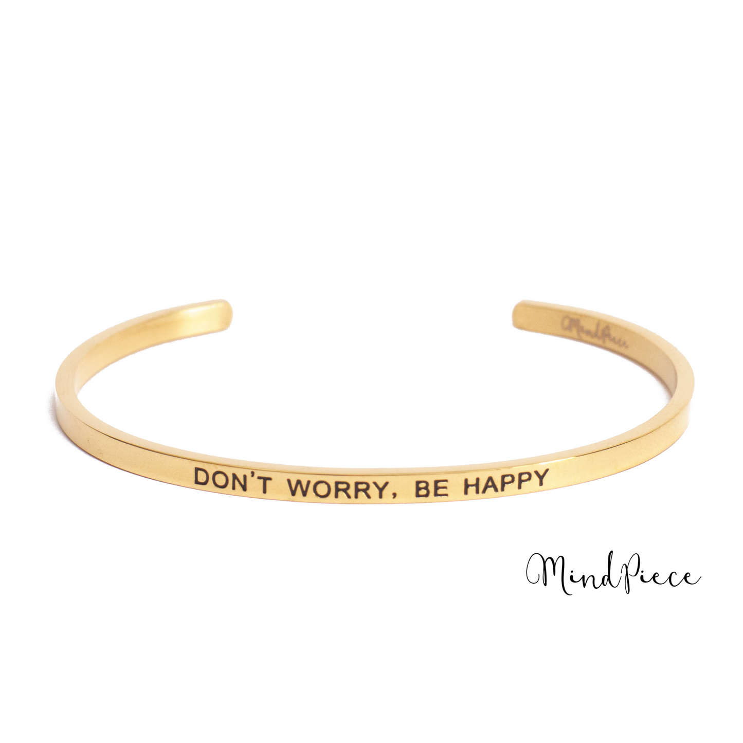 Load image into Gallery viewer, Quote Bracelet - Don&amp;#39;t worry, be happy | gold + rose (1 pcs)
