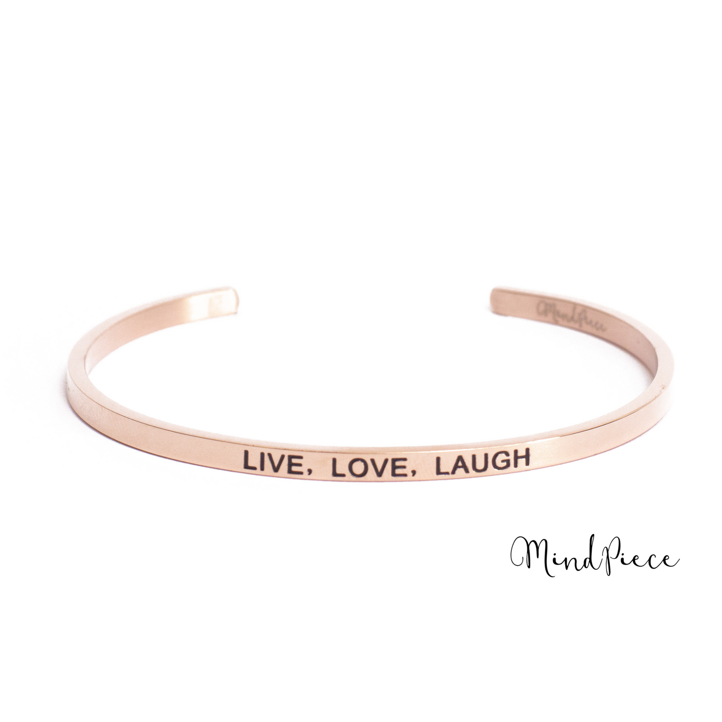 Bracelet quote  | live, love, laugh (1 pcs) - gold, silver, rose