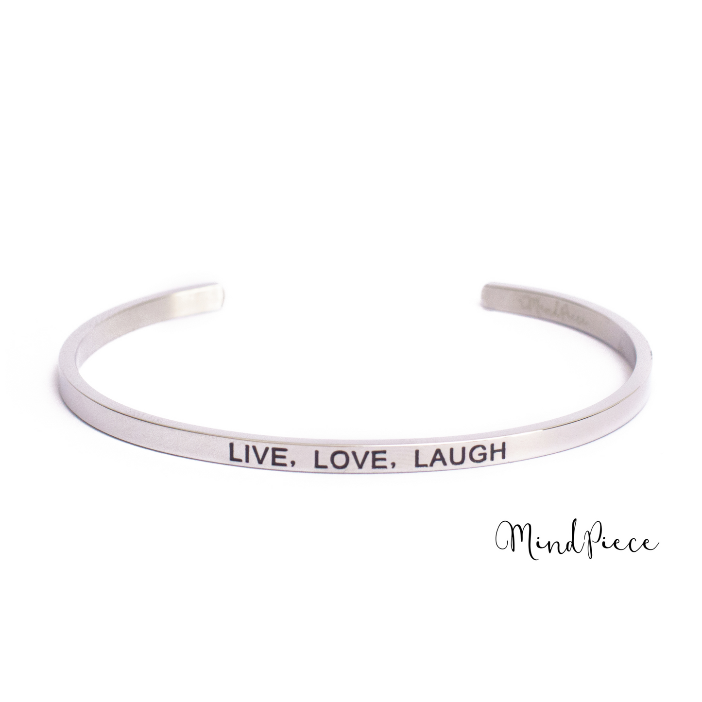 Bracelet quote  | live, love, laugh (1 pcs) - gold, silver, rose