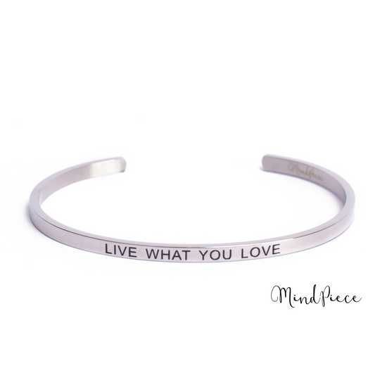 Quote Bracelet - Live what you love | silver + rose (1 pcs)