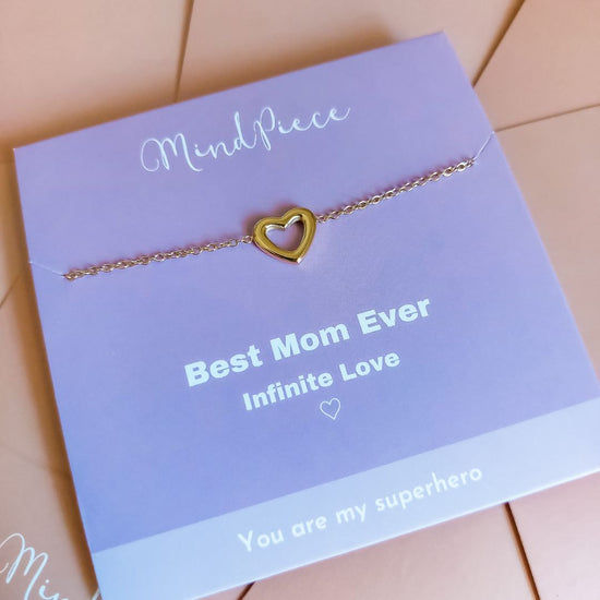Bracelet open heart | best mom ever - gold & silver