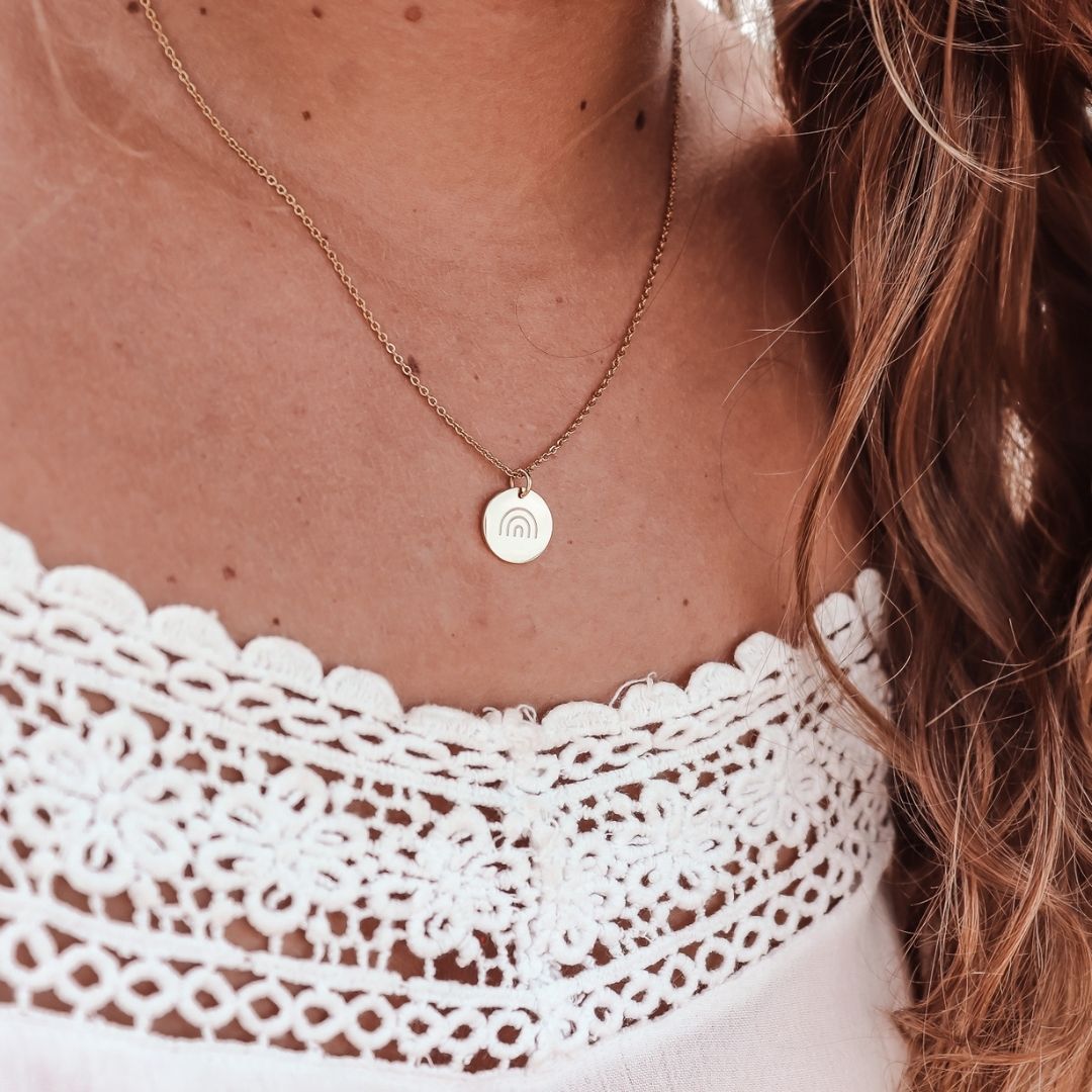 Necklace Disc Rainbow - Gold & Silver