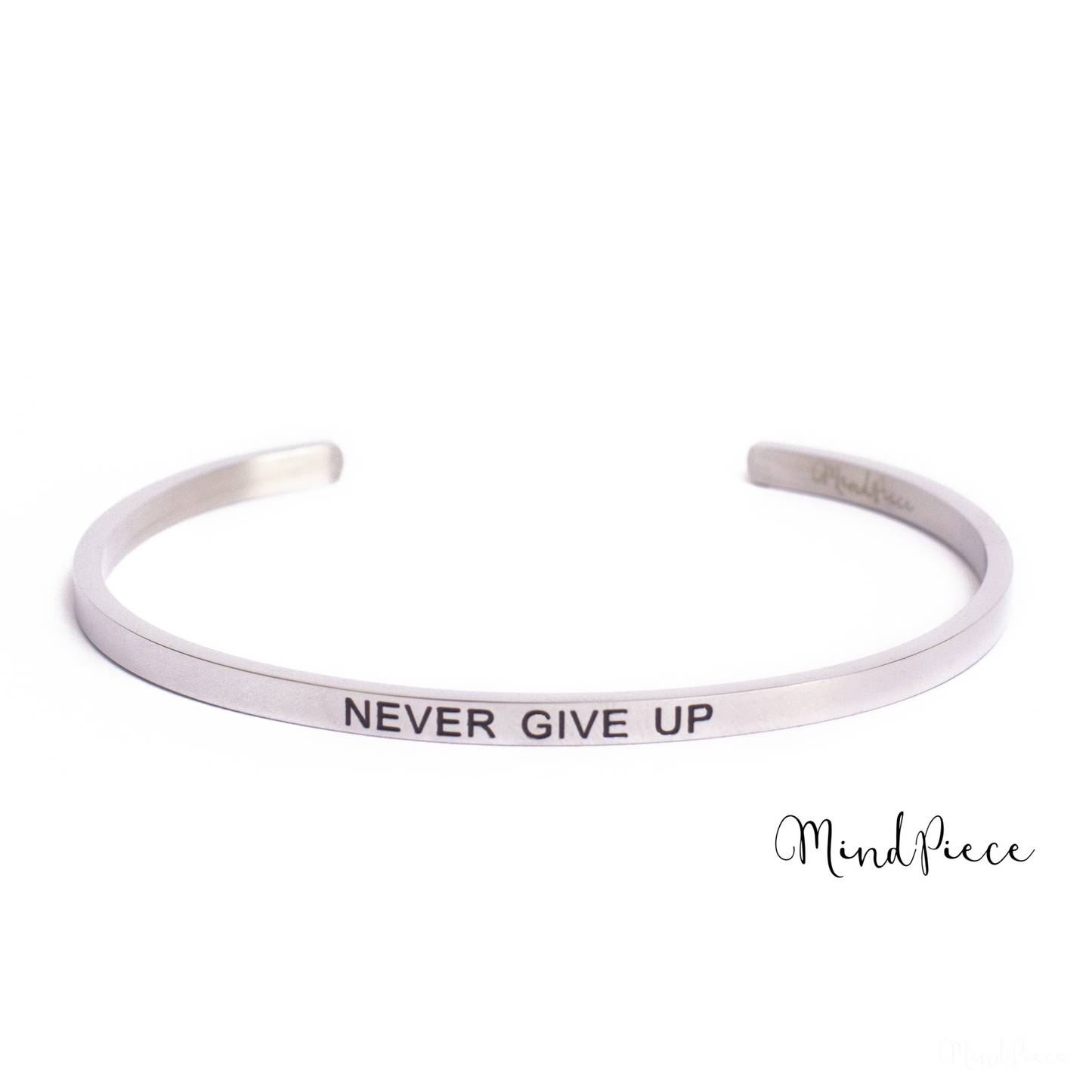 Bracelet quote |  never give up (1 pcs) - gold, silver & rose