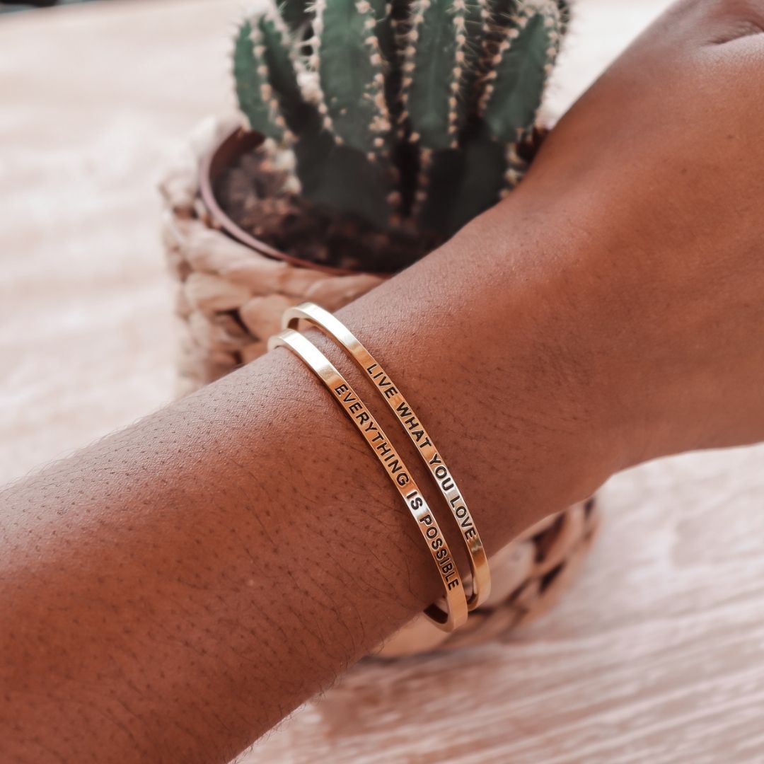 Quote Bracelet - Live what you love | silver + rose (1 pcs)
